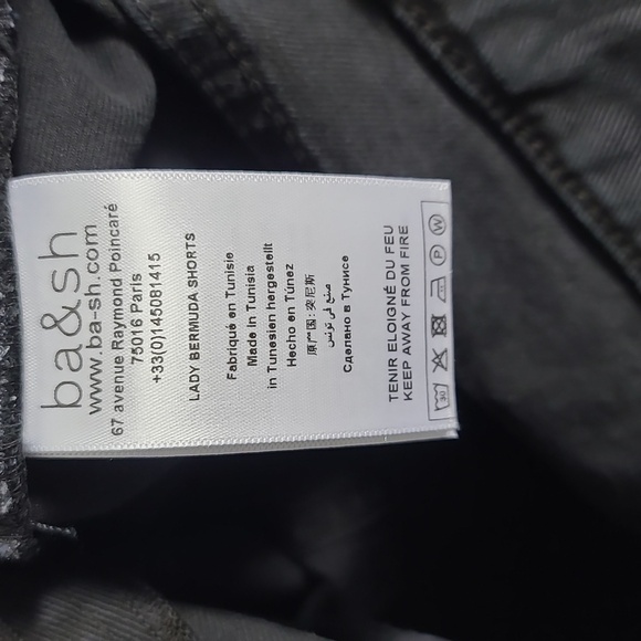 BA&SH NWT Brune Bermuda Blackstone Lady Long Shorts Demin Cotton Black Size 2 - Picture 11 of 16